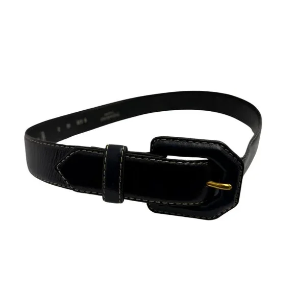Yves Saint Laurent Navy Leather Belt